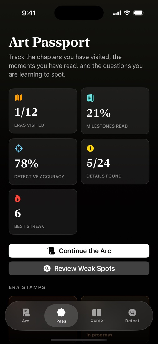 ArtArc screenshot — Art Passport